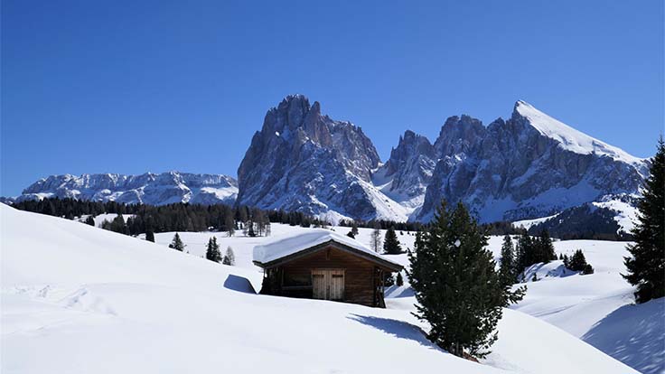 Langkofel und Plattkofel im Winter