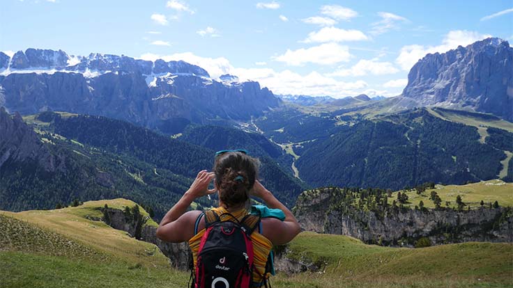 Vista dal monte Stevia verso il Gruppo Sella